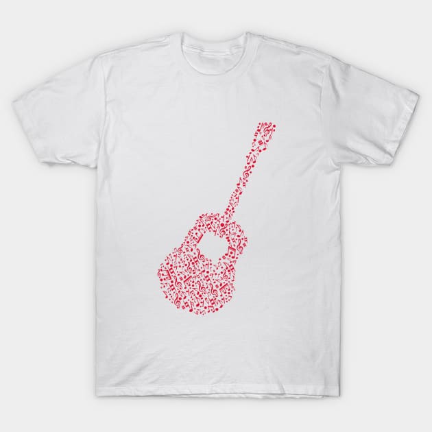 music notes guitar T-Shirt by Itsme Dyna